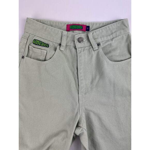 Empyre Size 0 Tori Sage Skate Jeans Green Relaxed Baggy High Rise Y2K Streetwear - Picture 8 of 15